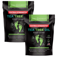 Daily Remedy Tea Tree Foot Soak bottle ready for a soothing spa moment