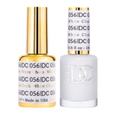DAISY DND DC Gel Blanco Tiza 056, bote visible, acabado cremoso para uñas brillantes.