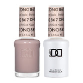 DAISY DND Perfect Nude 867 gel polish bottle close-up for a salon-quality nude shade