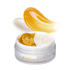 d'alba Piedmont White Truffle Double Serum and Cream bottle with swatch for balanced hydration