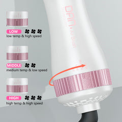 DAN Technology 4-in-1 hair dryer brush enables dry, straighten, curl, and comb