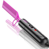 DAN Technology dual-voltage ceramic pressing comb heated to 450°F for rapid styling.