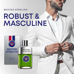Dana British Sterling cap detail signals classic fragrance and easy splash application.