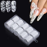 DANNEASY láminas de encaje para uñas en blanco, diseño elegante para manicuras.