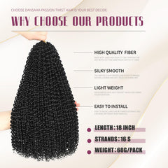 Dansama Passion Twist 18in closeup reveals soft fiber and easy blend with natural hair