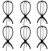 DANSEE wig stand front view highlights compact black design for organized wig storage.