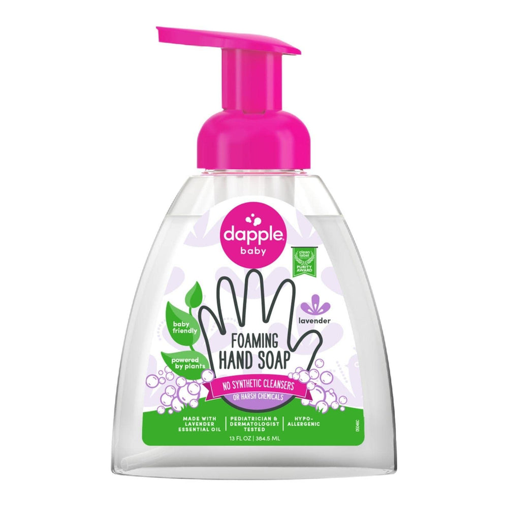 Dapple jabon manos espumoso lavanda con bomba para uso diario.