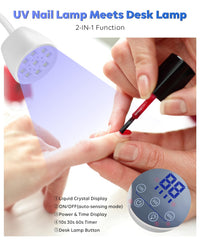 DAQVQ UV nail lamp with 4 timer settings, precise cure options for nails.