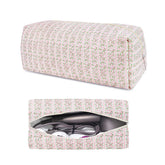 Dark Swan hair tools travel bag in pink quilted floral design for organized packing
