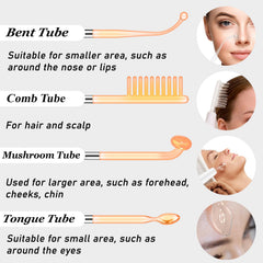 DARSONVAL high frequency facial wand in use shows easy one-handed operation during routine.