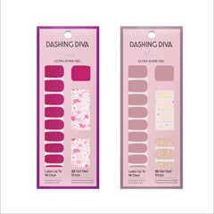 Dashing Diva Fleur Flair: tiras de gel con acabado lacado para uñas elegantes.