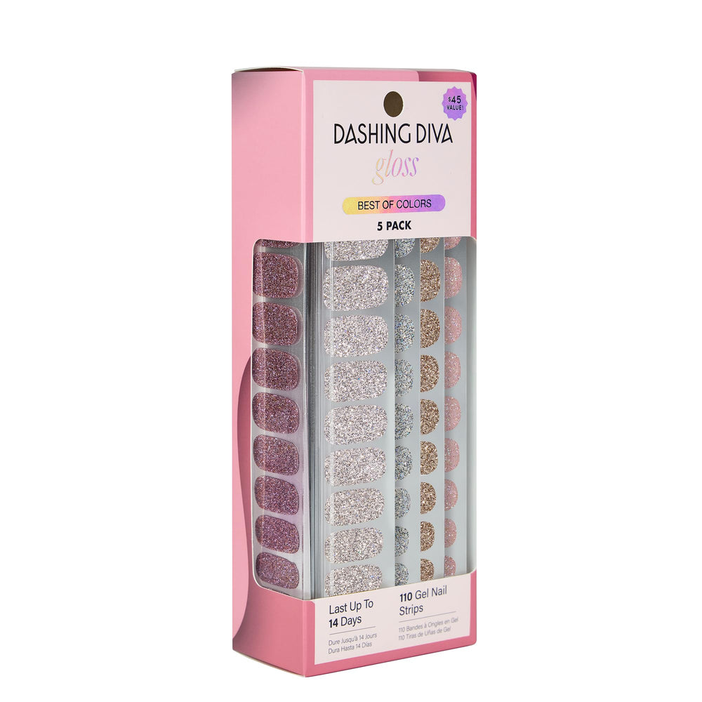 Dashing Diva Gloss Nail Strips box setup for easy at-home manicure