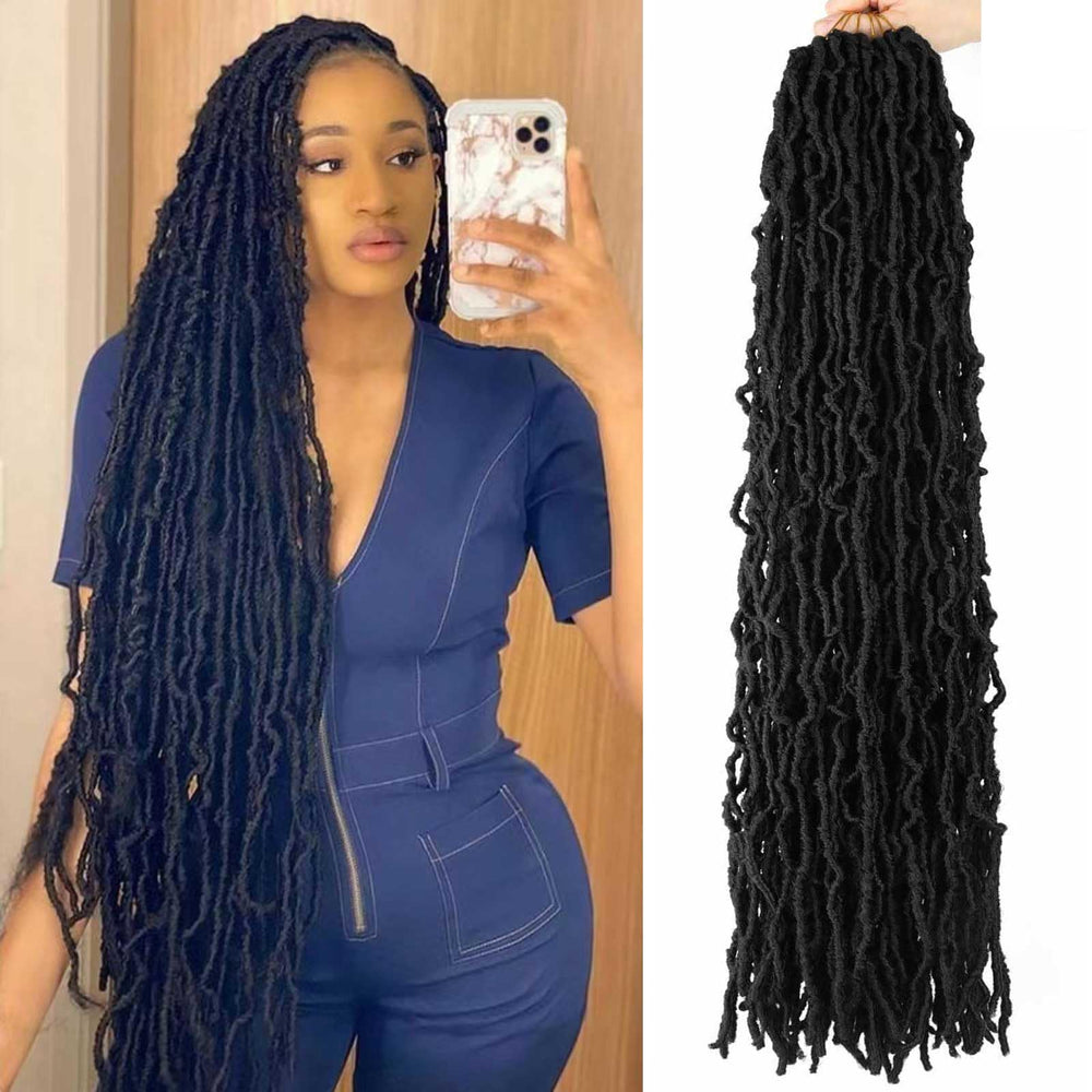 Datuoda faux locs 30 inch close-up shows soft texture and lightweight wear.