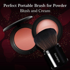 Daubigny retractable kabuki brush uses skin-safe synthetic bristles for sensitive skin.