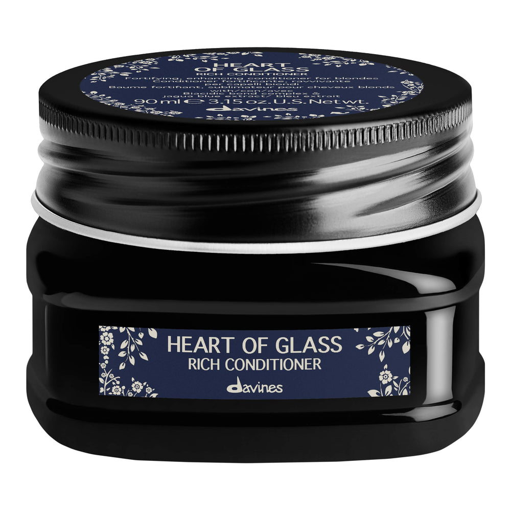Davines Heart of Glass condicional, envase elegante para rubios.