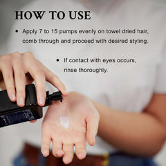 Hair being treated with Davines Heart of Glass to add gloss during blow-drying.