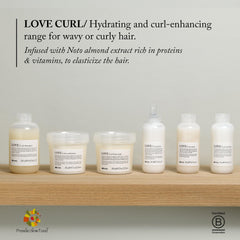 Davines Love Curl Controller curls after styling with light, bouncy feel.