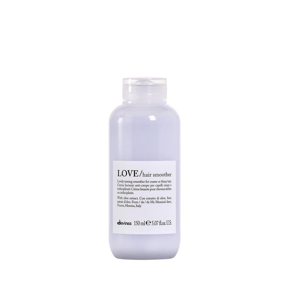 Davines LOVE Hair Smoother Cream bottle for smooth, frizz-free hair without weighing down.