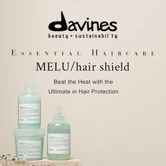 Davines MELU Hair Shield packaging highlights compact heat protectant