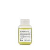 Davines MOMO Champú: botella mini para viaje, hidratación suave para cabello seco.