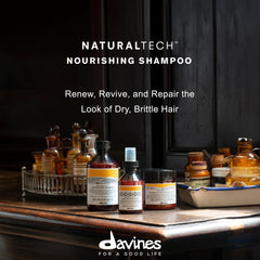 Davines Nourishing Shampoo foamy lather showing gentle cleansing on hair