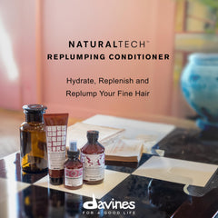Close-up of the pump on Davines Replumping Conditioner for controlled application.