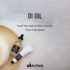 Close-up of Davines OI Oil dispensing pump for easy control.
