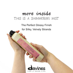 Davines This Is A Shimmering Mist bottle close-up showing glossy finish.