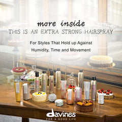 Davines This Is An Extra Strong Hair Spray humidity resistance test, delivering shine and frizz resistance.