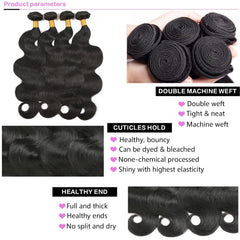 DAYRISE Brazilian body wave bundles 20 inch close-up, adds volume and easy styling.
