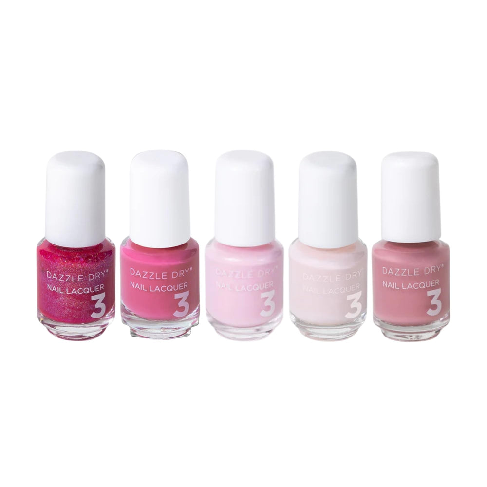 Dazzle Dry Tiger Lily pink shimmer lacquer for statement nails.