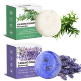 DBEAUTYM barra champú romero-lavanda para cabello ligero y revitalizado, fragancia refrescante.