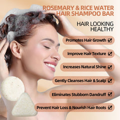 DBEAUTYM Rice Water Shampoo Bar creates a gentle lather for fine hair cleansing.
