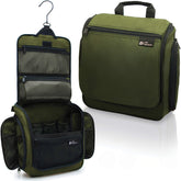 DD D&D Wanderlust hanging toiletry bag, closed view, showcasing compact organization for tidy travel.