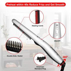 Close-up of ionic coating on DDONG beard straightener for smooth glide