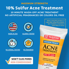 Aplicación facial de De La Cruz azufre para brotes visibles.