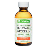 De La Cruz glicerina vegetal en botella de vidrio, humectante suave para piel