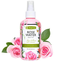 De La Cruz Pure Rose Water bottle with natural fragrance for daily refreshment.