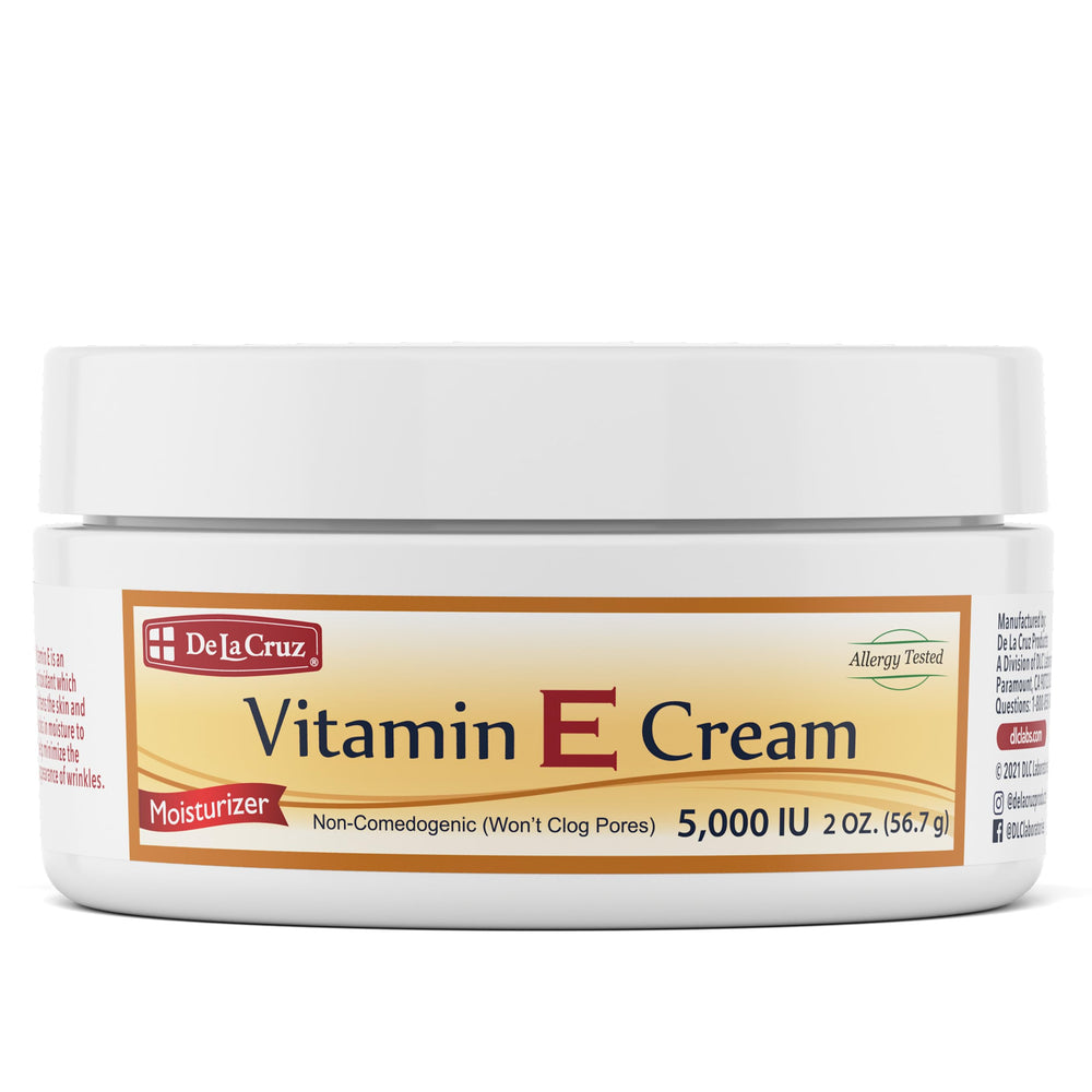 De La Cruz Vitamina E Crema en bote — hidratación suave para rostro.
