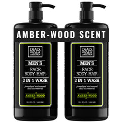 Dead Sea Collection Amber Wood bottle with pump enables easy one-handed use.