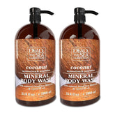 Dead Sea Collection coconut body wash bottle with pump for easy daily cleansing.