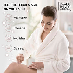 Texture detail of Dead Sea Collection exfoliating grains and oils.