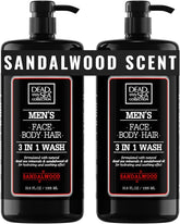 Dead Sea Collection sandalwood men’s body wash two-pack bottles for easy sharing