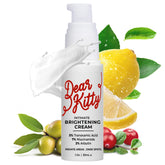 Dear Kitty Dark Spot Cream bottle front for gentle daily intimate area care.