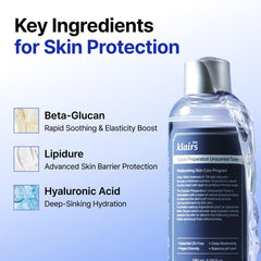 Applying DearKlairs Unscented Toner to the skin for fast, comfortable layering