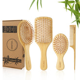DEBETOOL bamboo hair brush shows sustainable design and gentle detangling for all hair types.