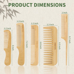 DEBETOOL hand-sanded bamboo comb glides through hair without snagging.