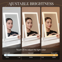 DECADENCE vanity mirror detachable 10X magnifier highlights fine makeup details