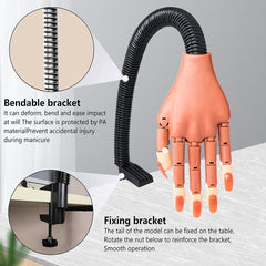 Movable Deciniee nail hand on table mount for stable practice.