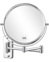 DECLUTTR 8-inch wall-mounted magnifying mirror with 10x detail for makeup.